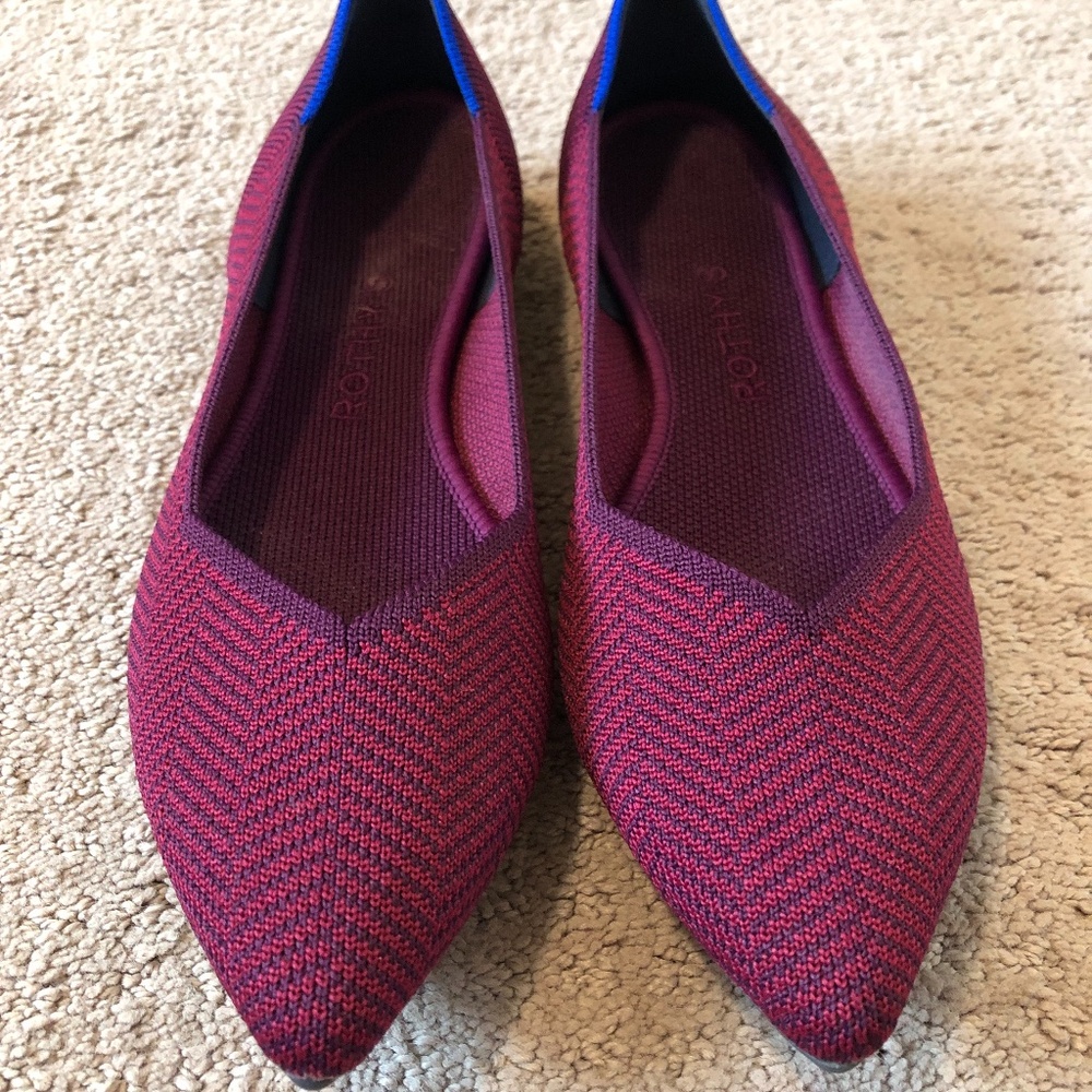 GUC Rothy’s Size 7 The Point in Cabernet Herringbone